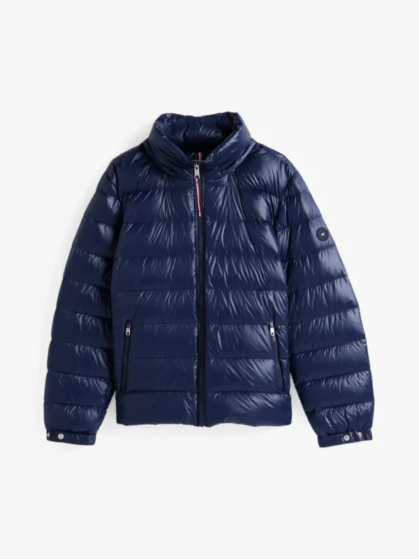 Tommy Hilfiger Curve glänzende daunengefüllte leichte Jacke DARK NIGHT NAVY Clearance