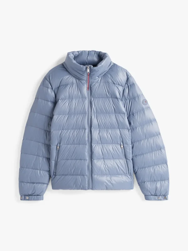 Tommy Hilfiger Curve glänzende daunengefüllte leichte Jacke FLINT BLUE Hot