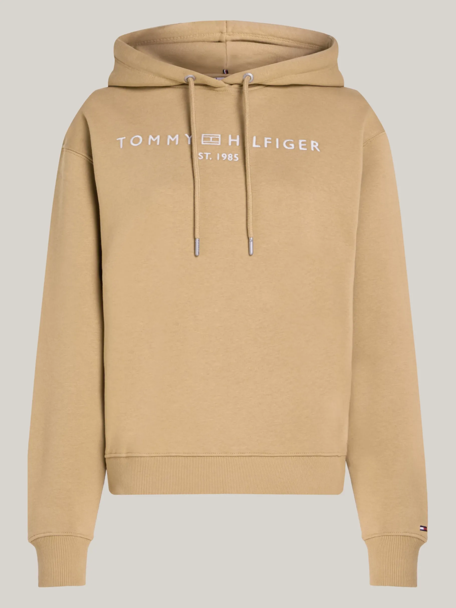 Tommy Hilfiger Curve Hoodie mit aufgesticktem Logo CLASSIC KHAKI Flash Sale