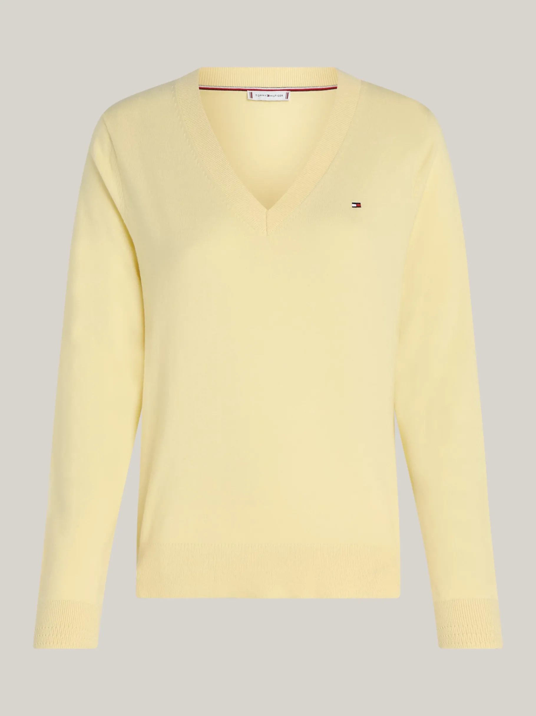Tommy Hilfiger Curve Jerseypullover mit V-Ausschnitt LEMON ZEST Clearance