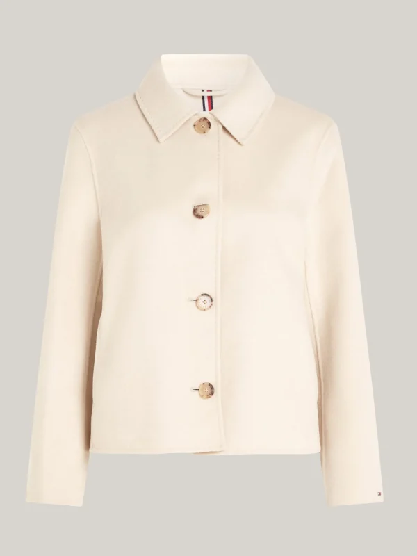 Tommy Hilfiger Curve kurzer Trenchcoat mit hohem Wollanteil CLASSIC BEIGE New