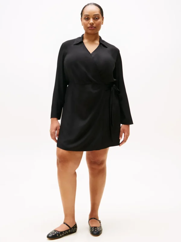 Tommy Hilfiger Curve Mini-Wickelkleid BLACK Fashion