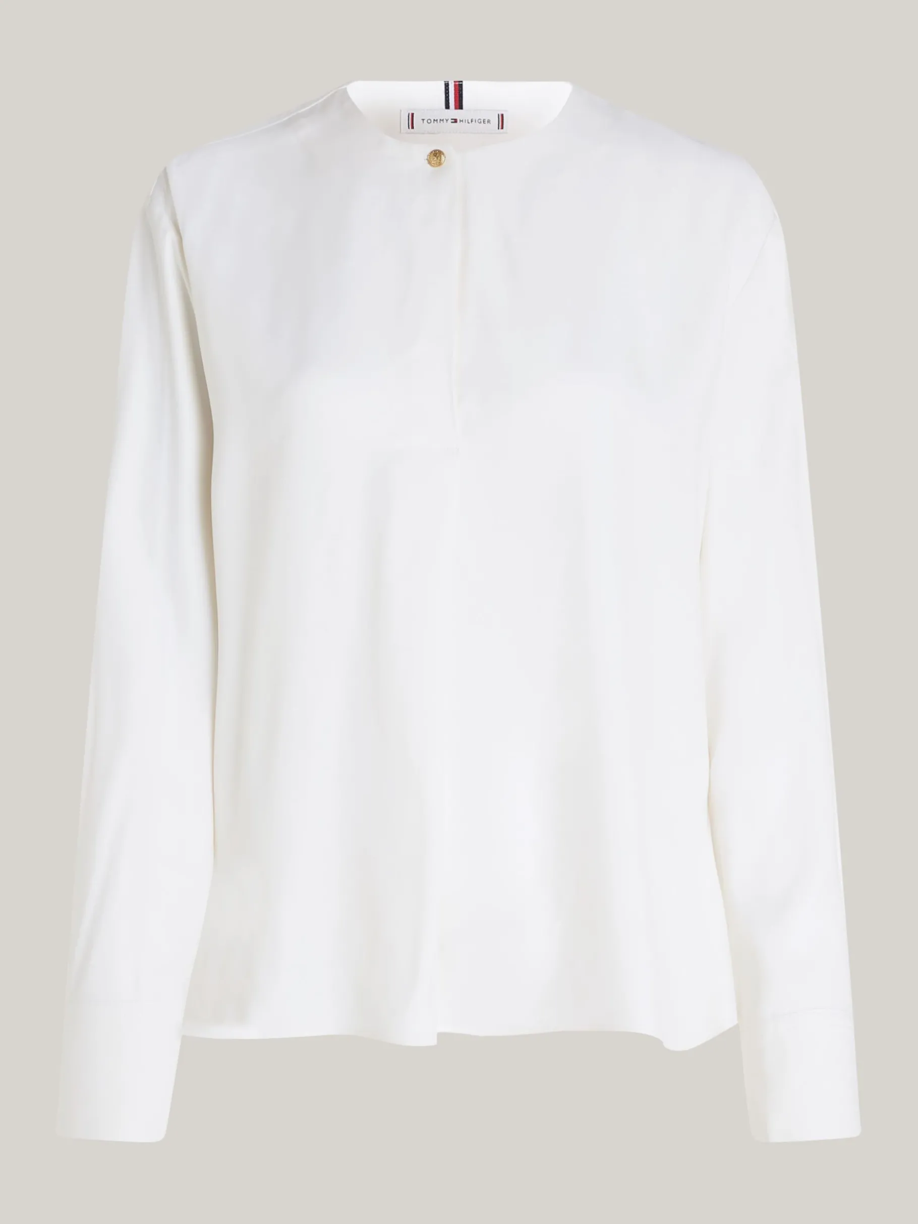 Tommy Hilfiger Curve Relaxed Fit Bluse mit geprägtem Knopf ANCIENT WHITE New