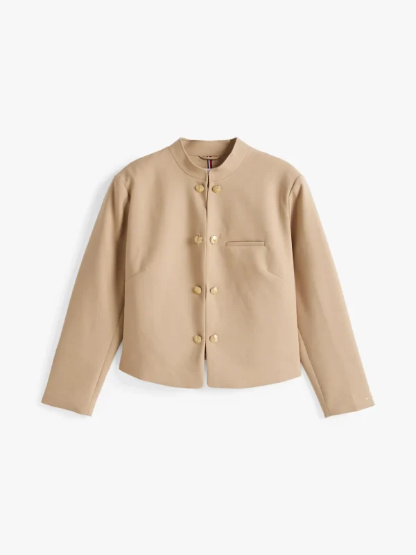 Tommy Hilfiger Curve Slim Fit Blazer mit Mandarinkragen CLASSIC BEIGE HTR Shop