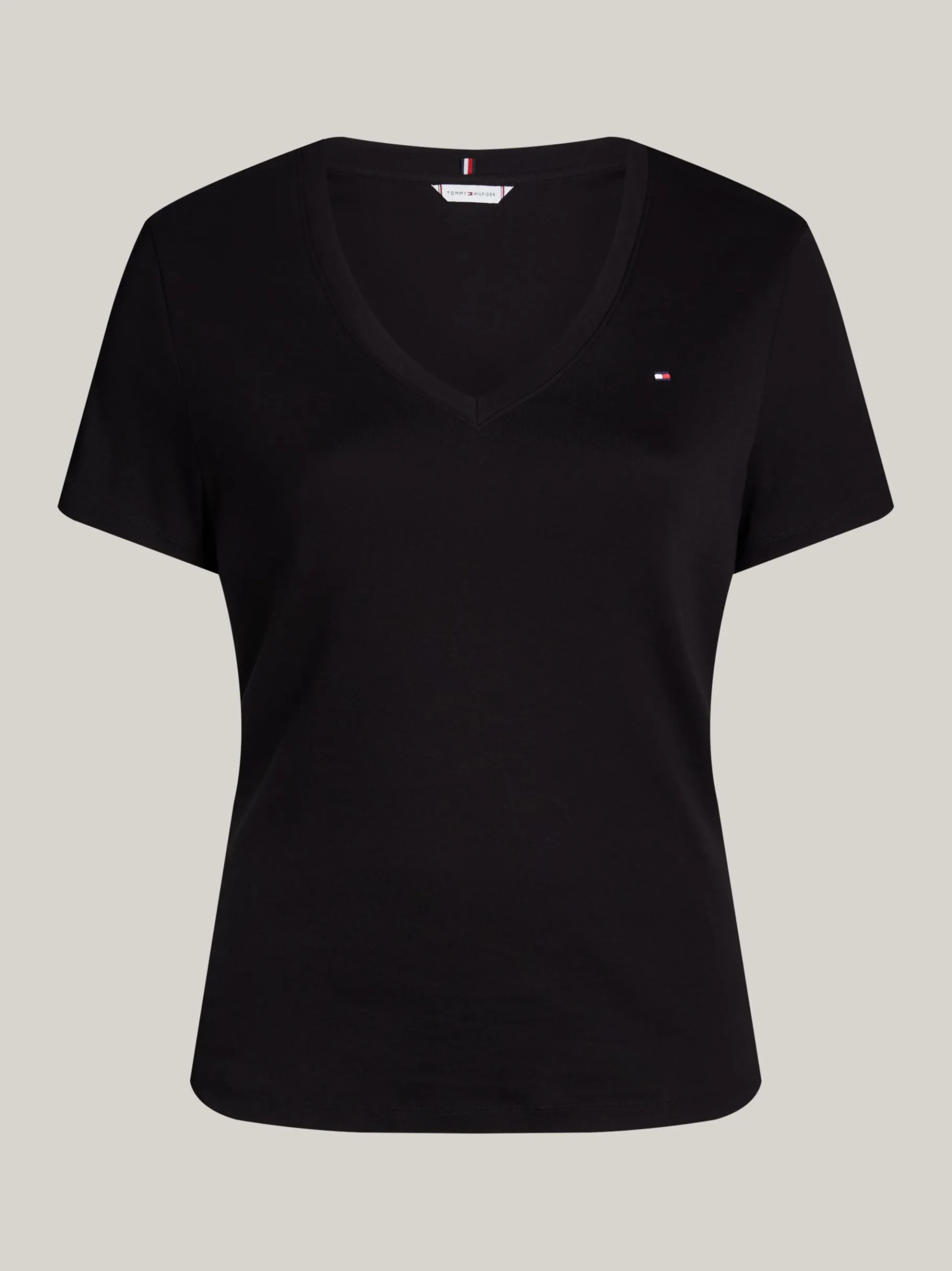 Tommy Hilfiger Curve Slim Fit T-Shirt mit V-Ausschnitt BLACK Hot