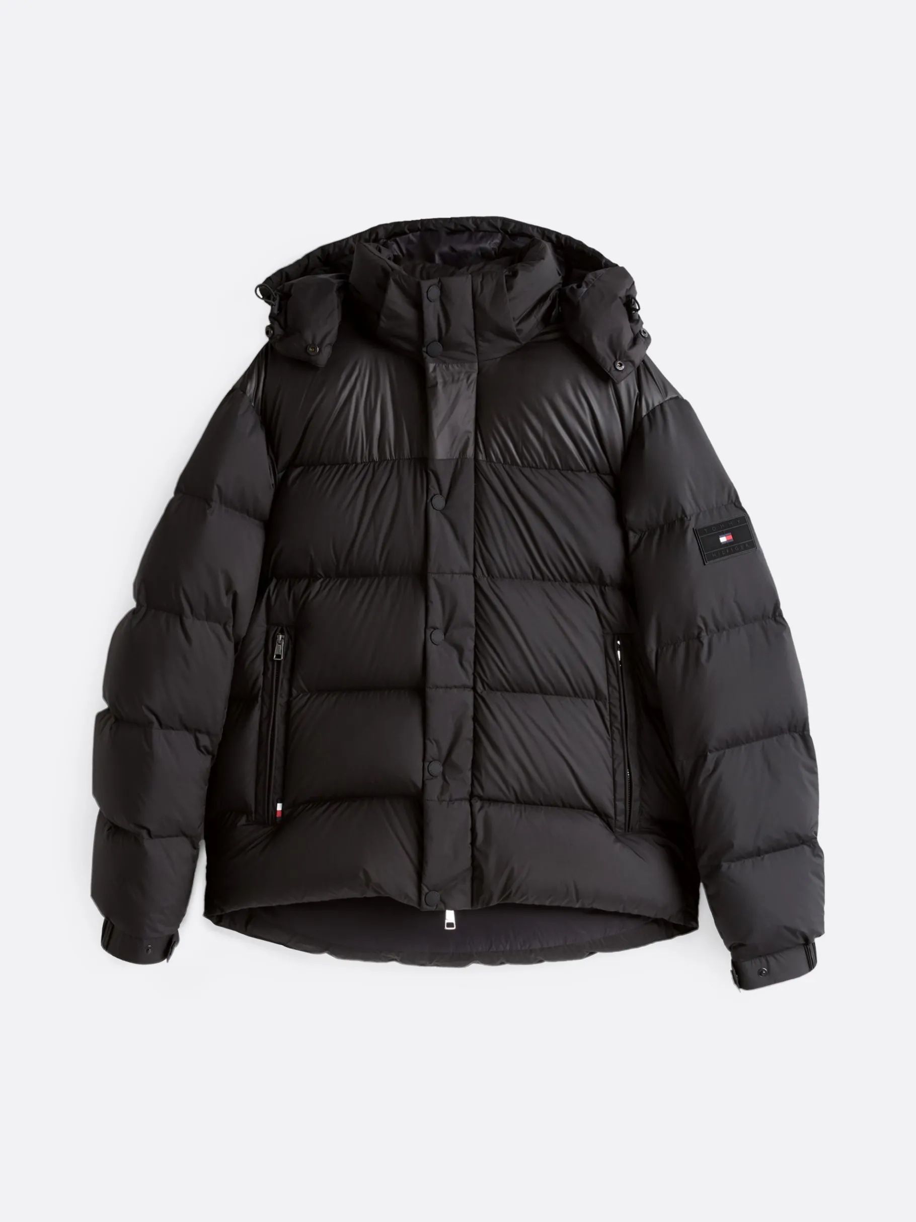 Tommy Hilfiger Daunengefüllte Puffer-Jacke mit Kapuze BLACK Cheap