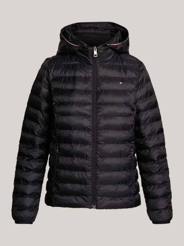 Tommy Hilfiger Daunenjacke mit Kapuze und Reißverschluss BLACK Discount