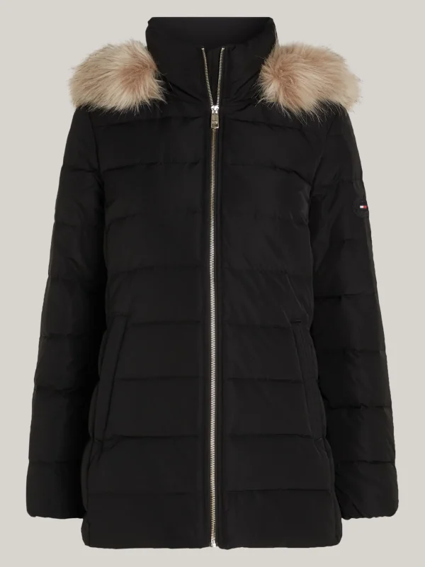 Tommy Hilfiger Daunenjacke mit Kunstpelz-Kapuze BLACK Cheap