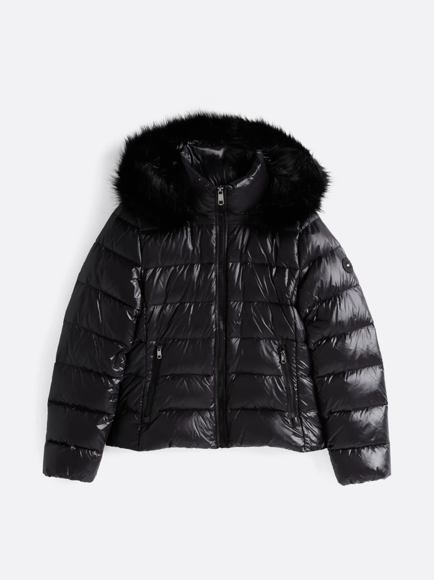 Tommy Hilfiger Daunenjacke mit Kunstpelz-Besatz BLACK Best