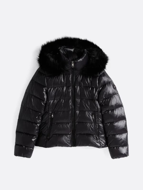 Tommy Hilfiger Daunenjacke mit Kunstpelz-Besatz BLACK Best