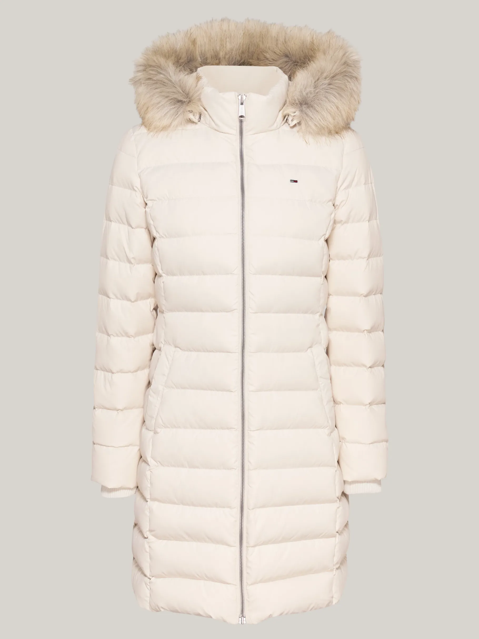 Tommy Hilfiger Daunenmantel mit Kapuze und Kunstpelz NEWSPRINT Hot