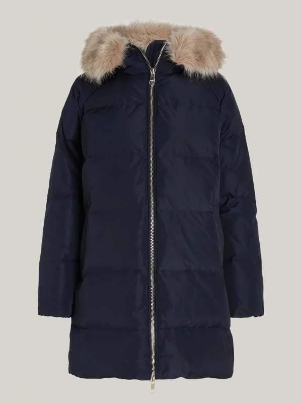 Tommy Hilfiger Daunenmantel mit Kunstpelz-Besatz an Kapuze DESERT SKY Best