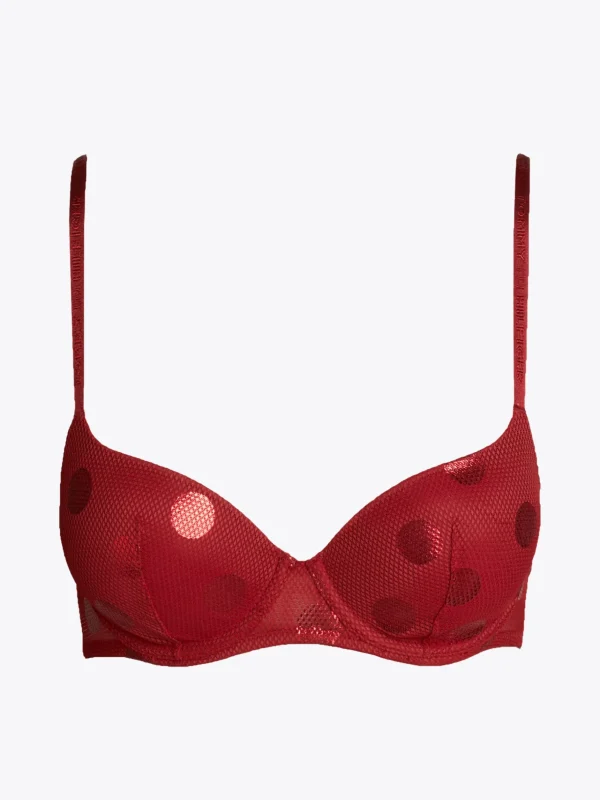 Tommy Hilfiger Demi-Cup-BH aus Mesh mit Sternprint REGATTA RED Cheap