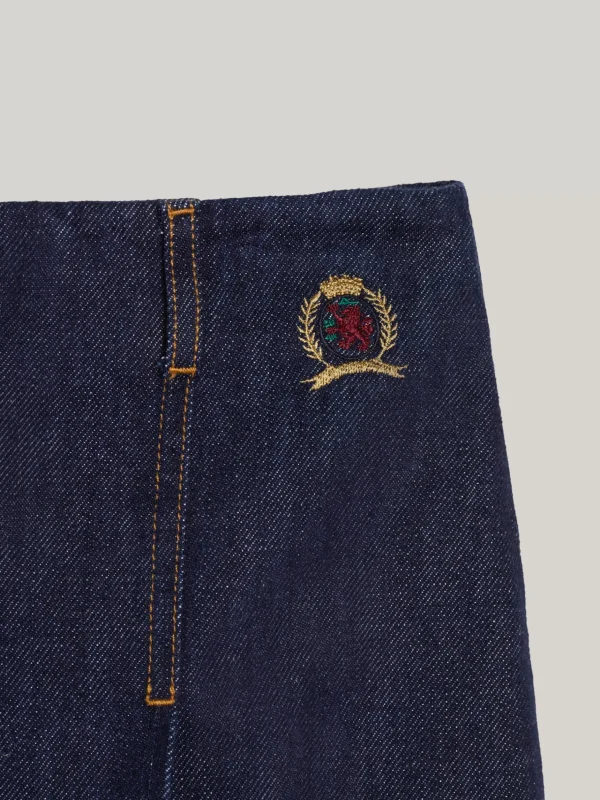 Tommy Hilfiger Denim-Minirock mit Falten und Wappen INDIGO DENIM Hot