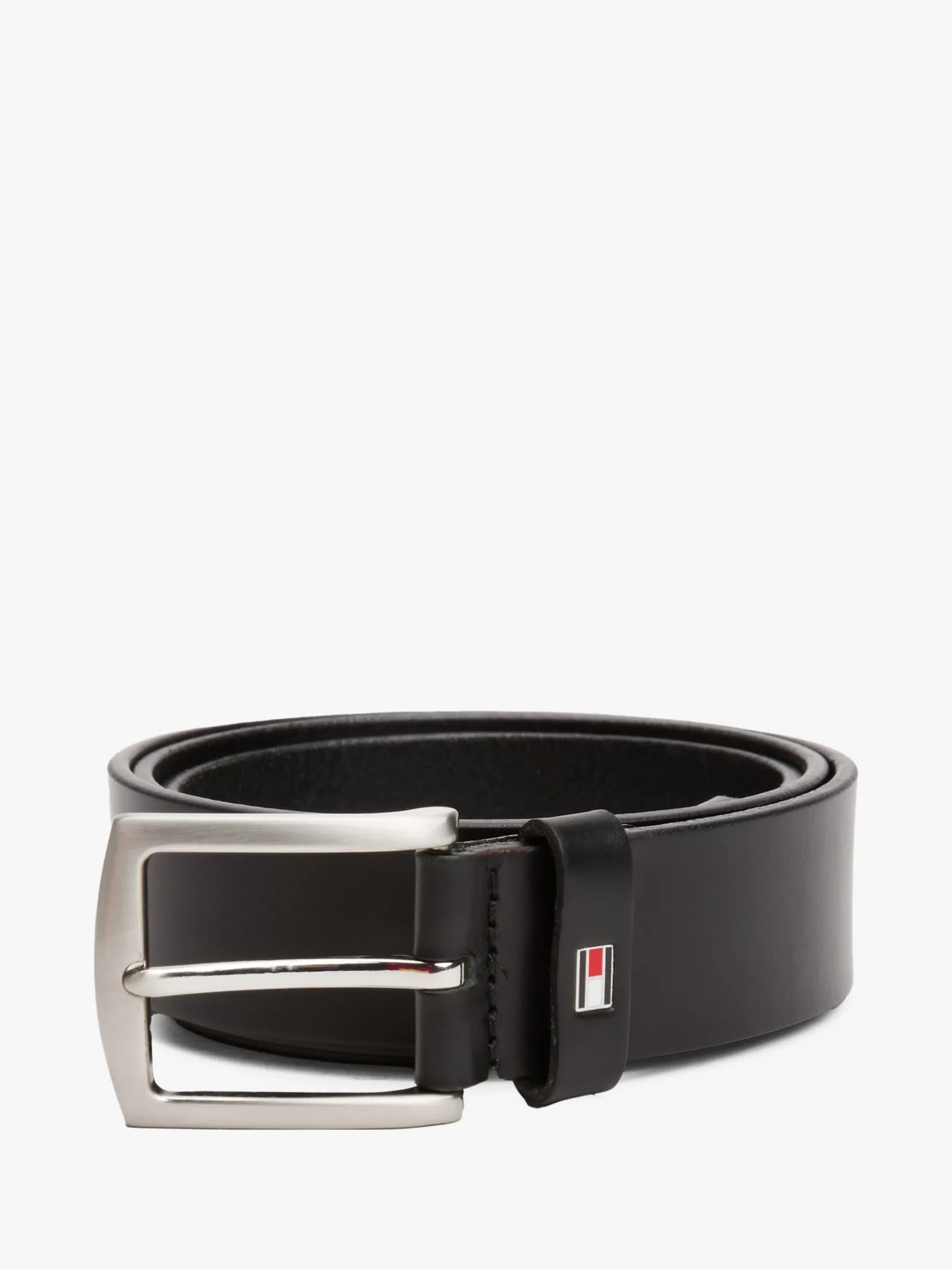 Tommy Hilfiger Denton Ledergürtel mit Flag-Gürtelschlaufe MIDNIGHT New