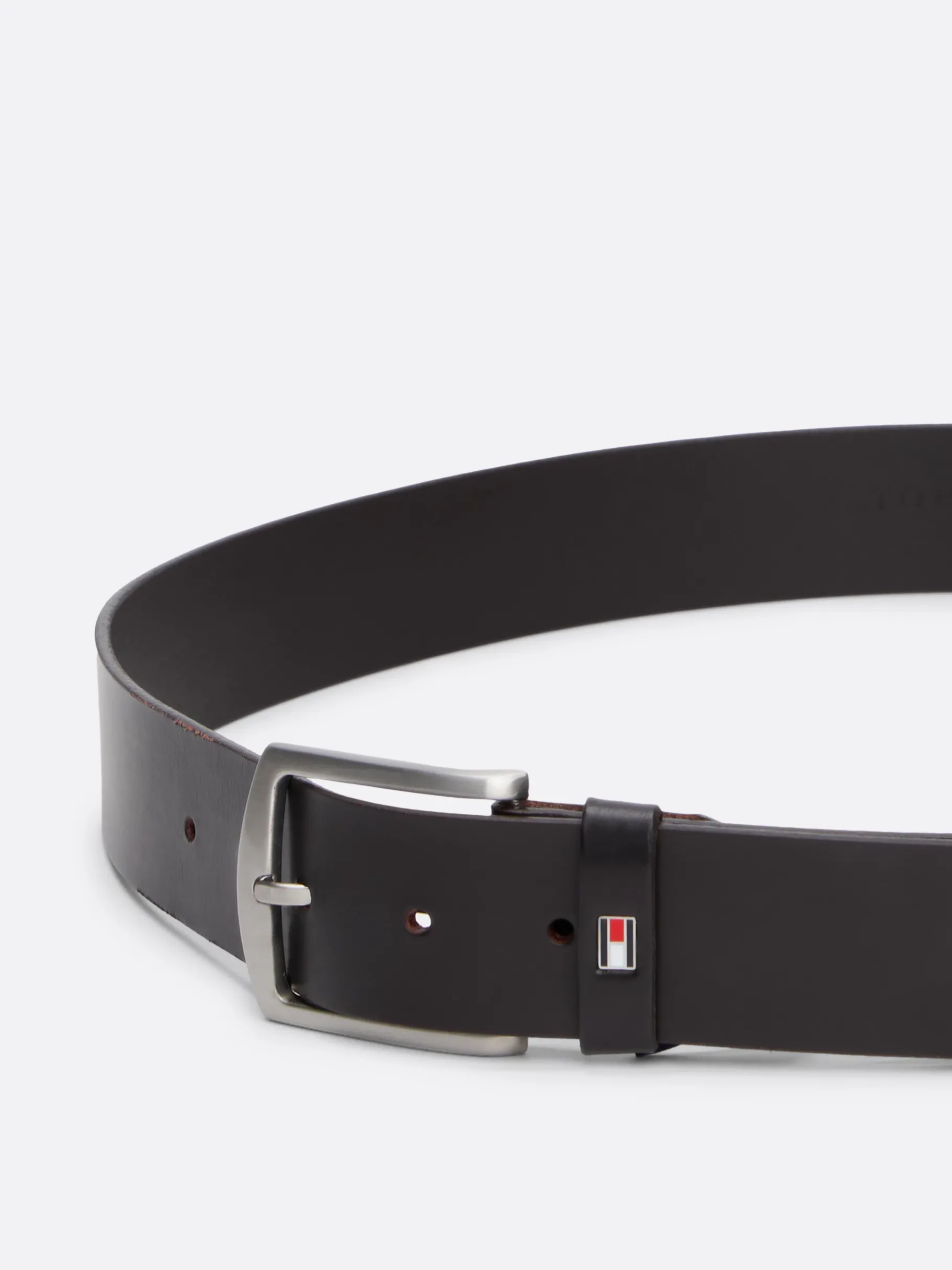 Tommy Hilfiger Denton Ledergürtel mit Flag-Logo DARK TAN Discount