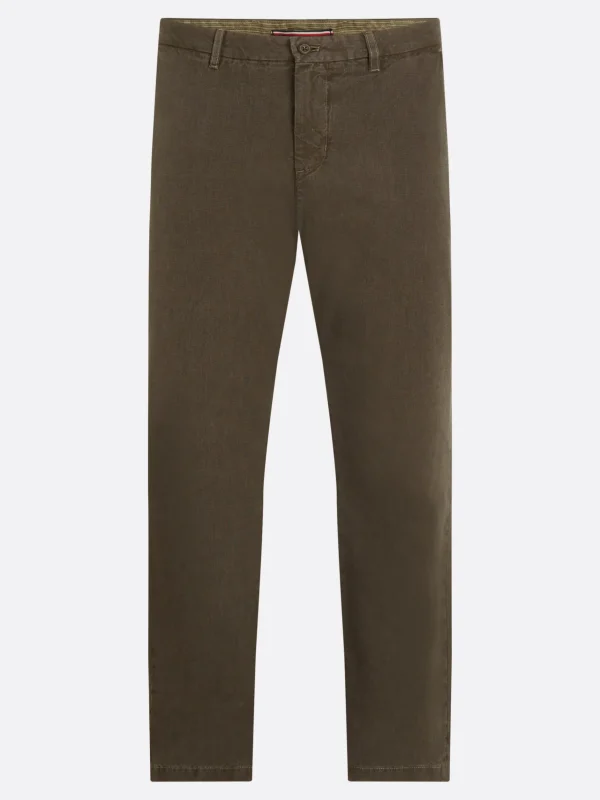 Tommy Hilfiger Denton Straight Fit Chinos in Stückfärbung ARMY GREEN Best Sale