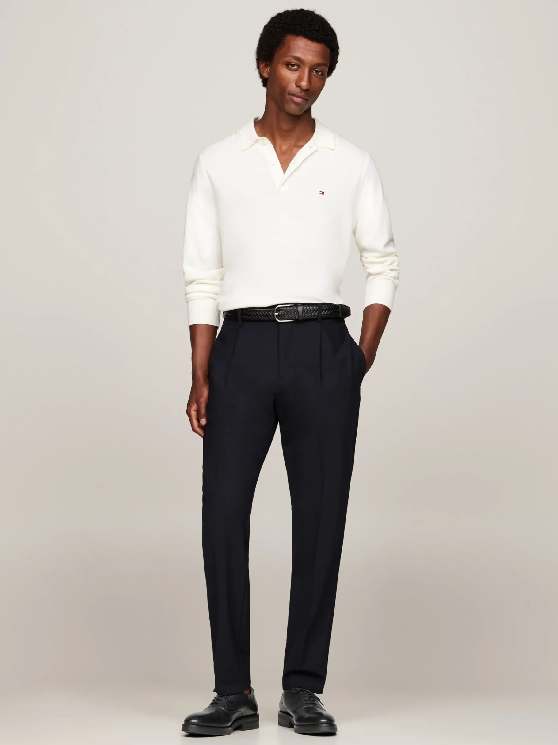 Tommy Hilfiger Derby-Lederschuh mit TH-Monogramm BLACK Best Sale