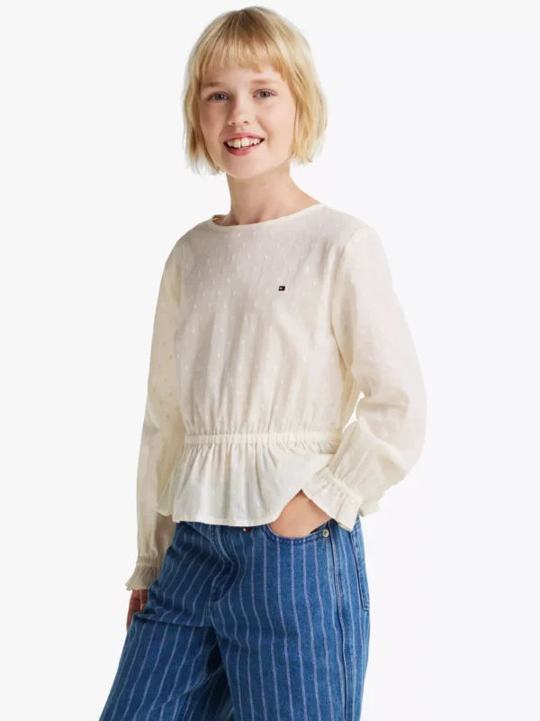 Tommy Hilfiger Dobby-Bluse mit Rüschen CALICO Hot