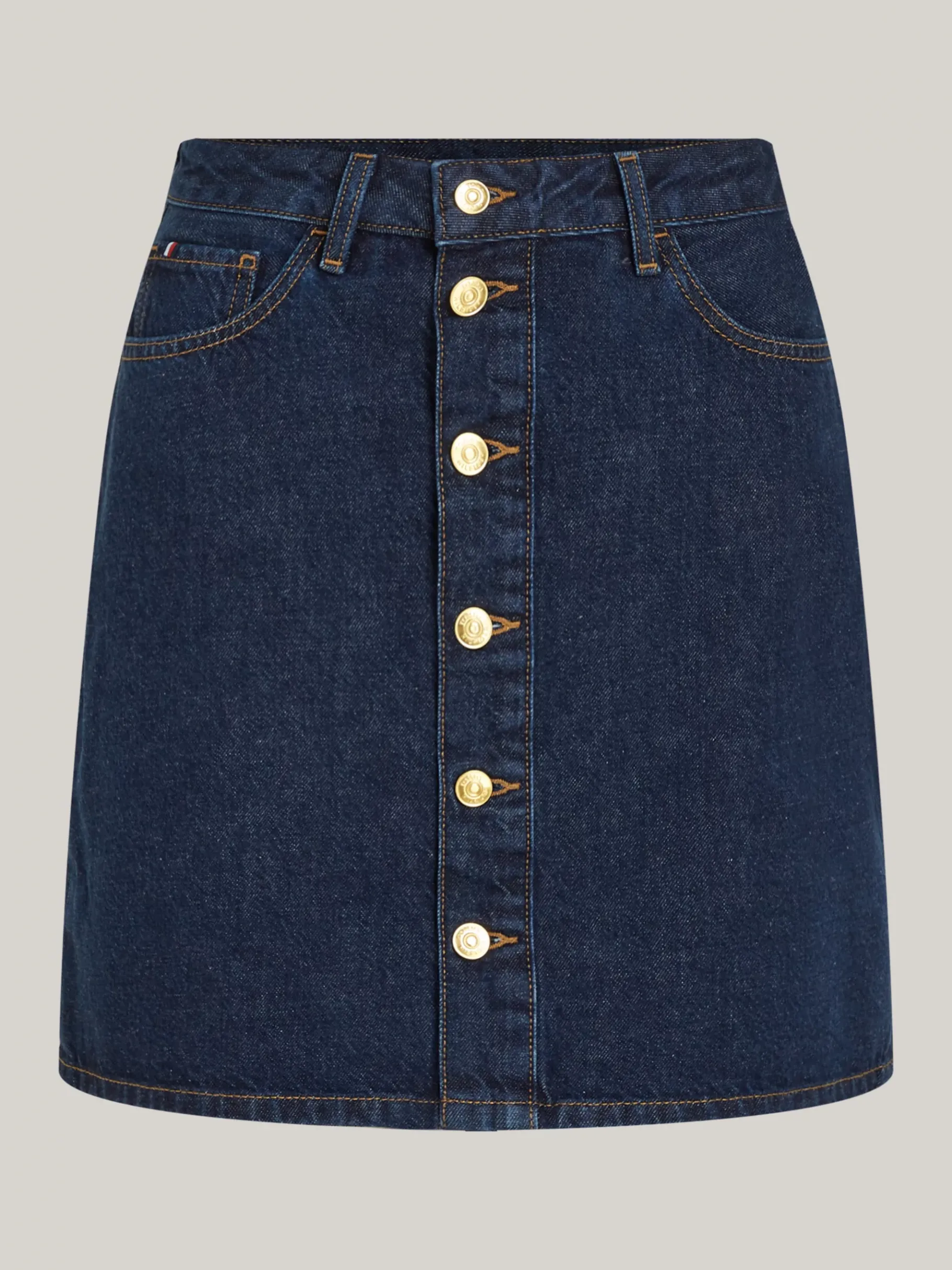 Tommy Hilfiger Durchgeknöpfter Jeans-Minirock mit hohem Bund CLER Outlet