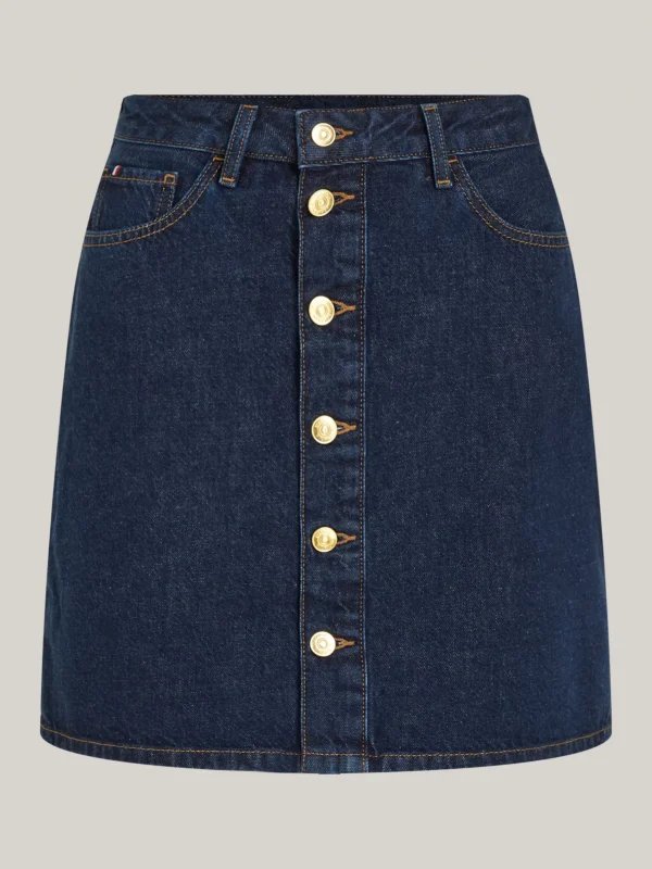 Tommy Hilfiger Durchgeknöpfter Jeans-Minirock mit hohem Bund CLER Outlet