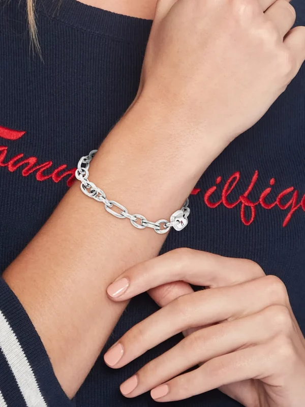 Tommy Hilfiger Edelstahl-Armband mit Kontrast-Gliedern SILVER Hot
