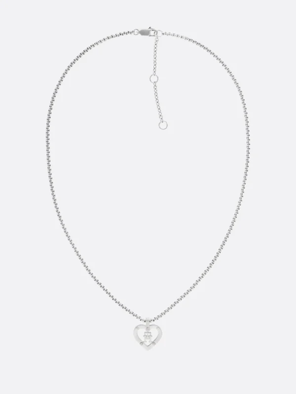 Tommy Hilfiger Edelstahlhalskette mit Herz-Anhänger SILVER Best Sale