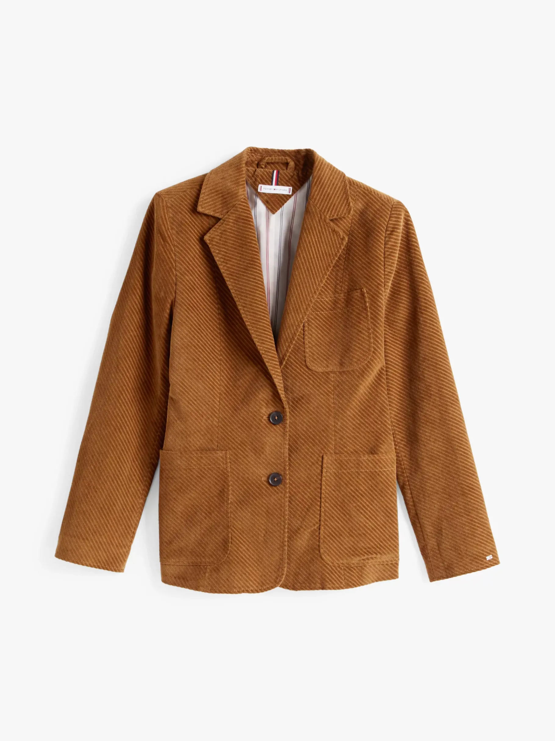 Tommy Hilfiger Einreihiger Slim Fit Blazer aus Cord HIGHLAND KHAKI Shop