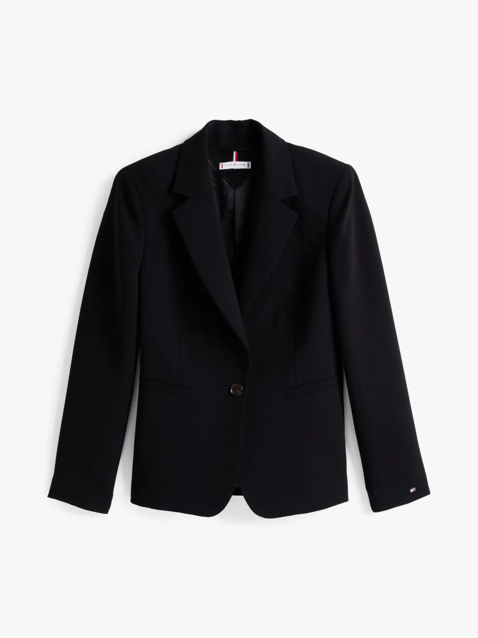 Tommy Hilfiger Einreihiger Slim Fit Blazer aus Krepp BLACK Discount