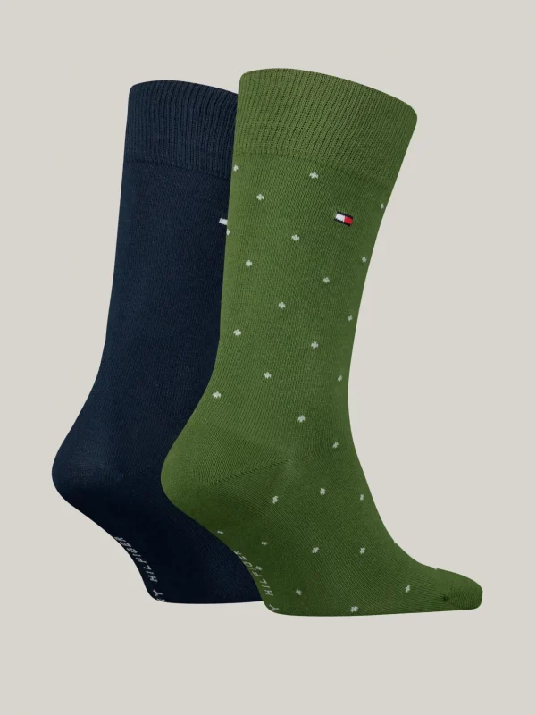 Tommy Hilfiger 2er-Pack Classics gepunktete Socken GREEN / WHITE Discount