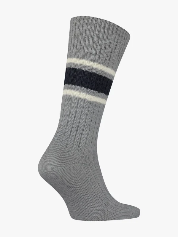 Tommy Hilfiger 1er-Pack Classics gestreifte Rippstrick-Socken GREY MELANGE / WHITE Best Sale