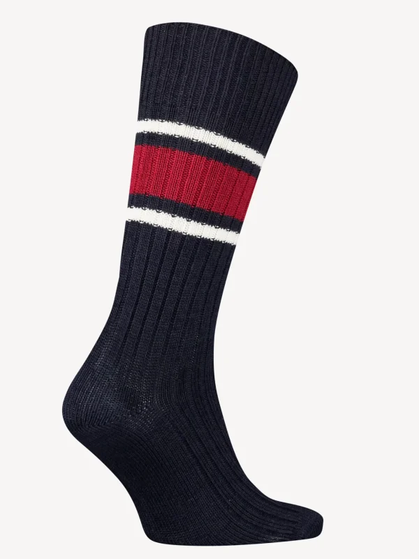 Tommy Hilfiger 1er-Pack Classics gestreifte Rippstrick-Socken NAVY Cheap