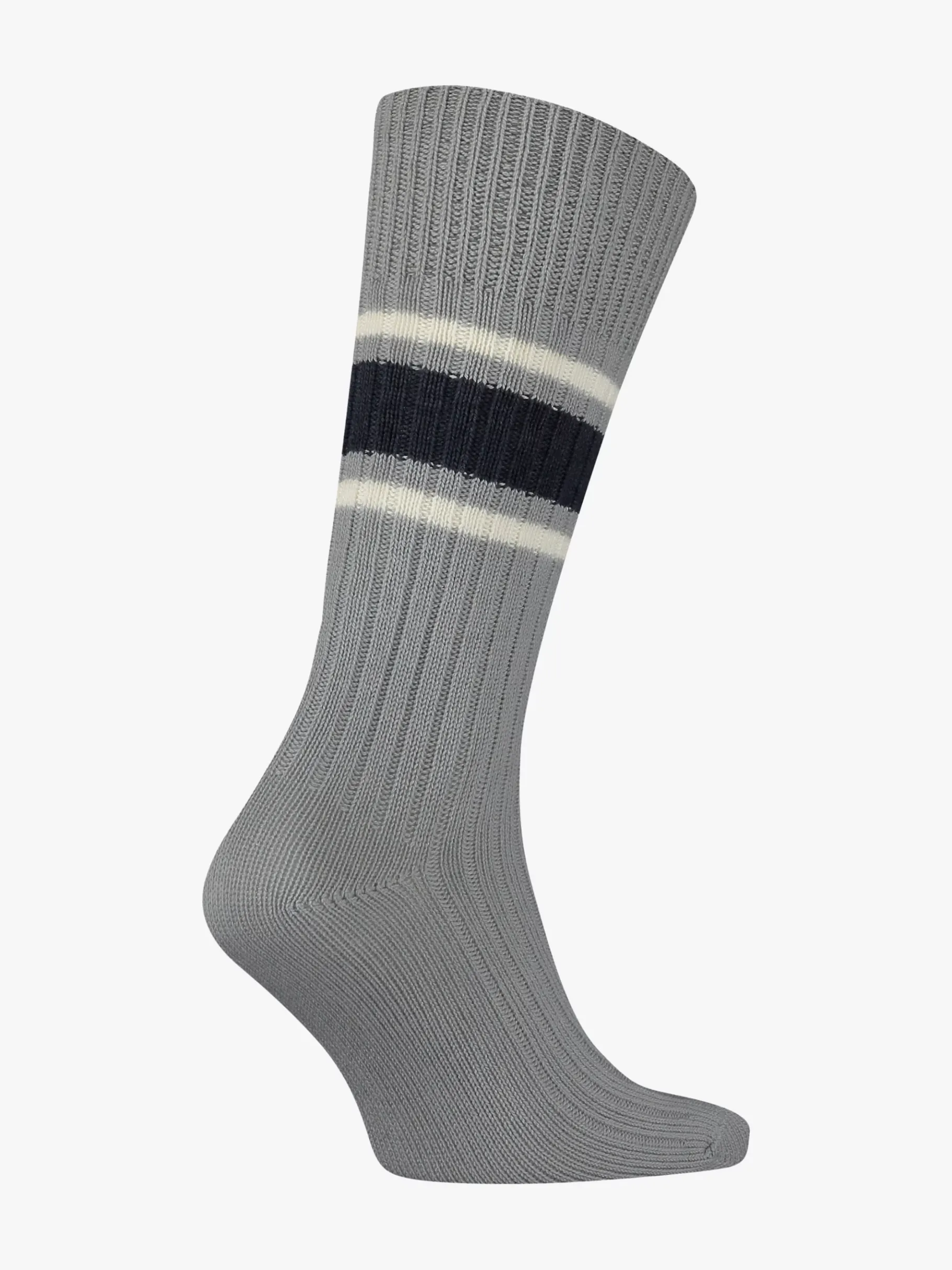 Tommy Hilfiger 1er-Pack Classics gestreifte Rippstrick-Socken GREY MELANGE / WHITE Best Sale