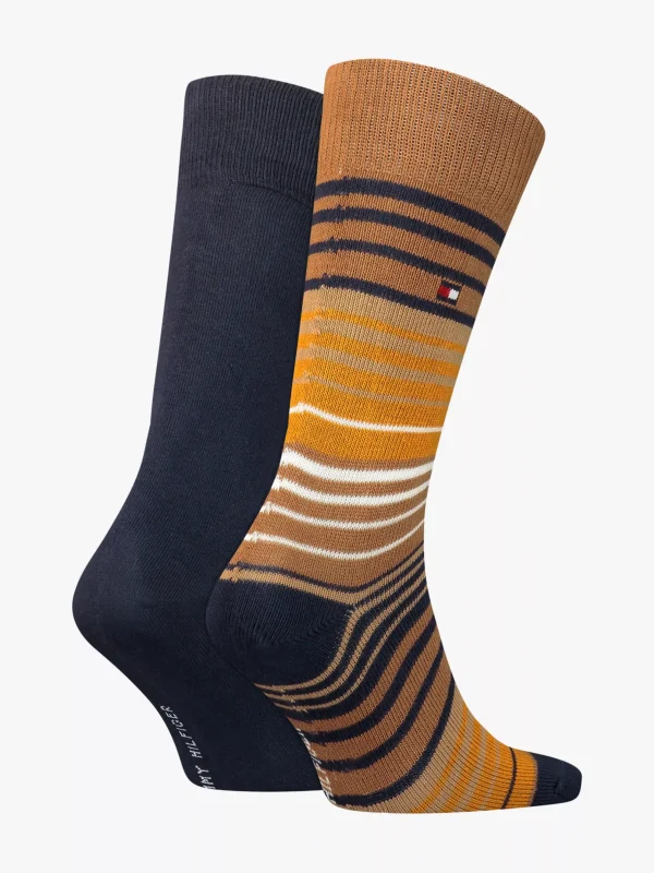 Tommy Hilfiger 2er-Pack Classics gestreifte Socken KHAKI Cheap
