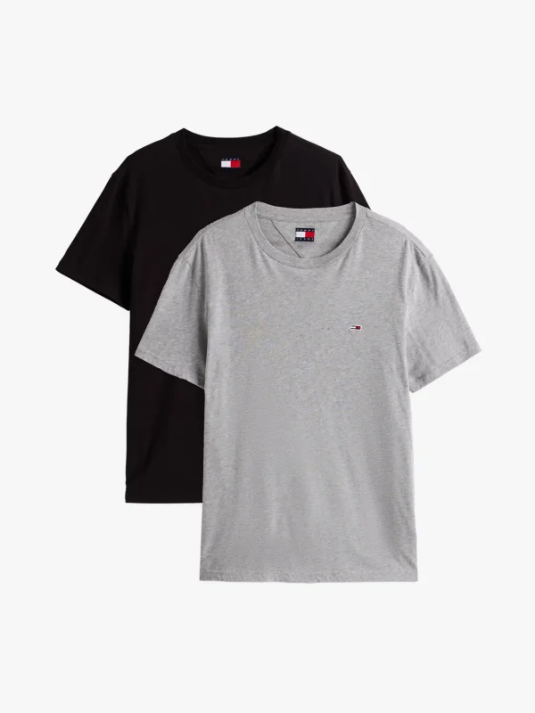 Tommy Hilfiger 2er-Pack Extra Slim Jersey-T-Shirts GREY HTR / BLACK New