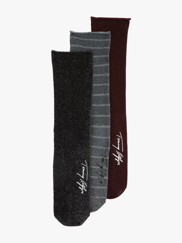Tommy Hilfiger 3er-Pack Glitzer-Socken MULTICOLOR Hot
