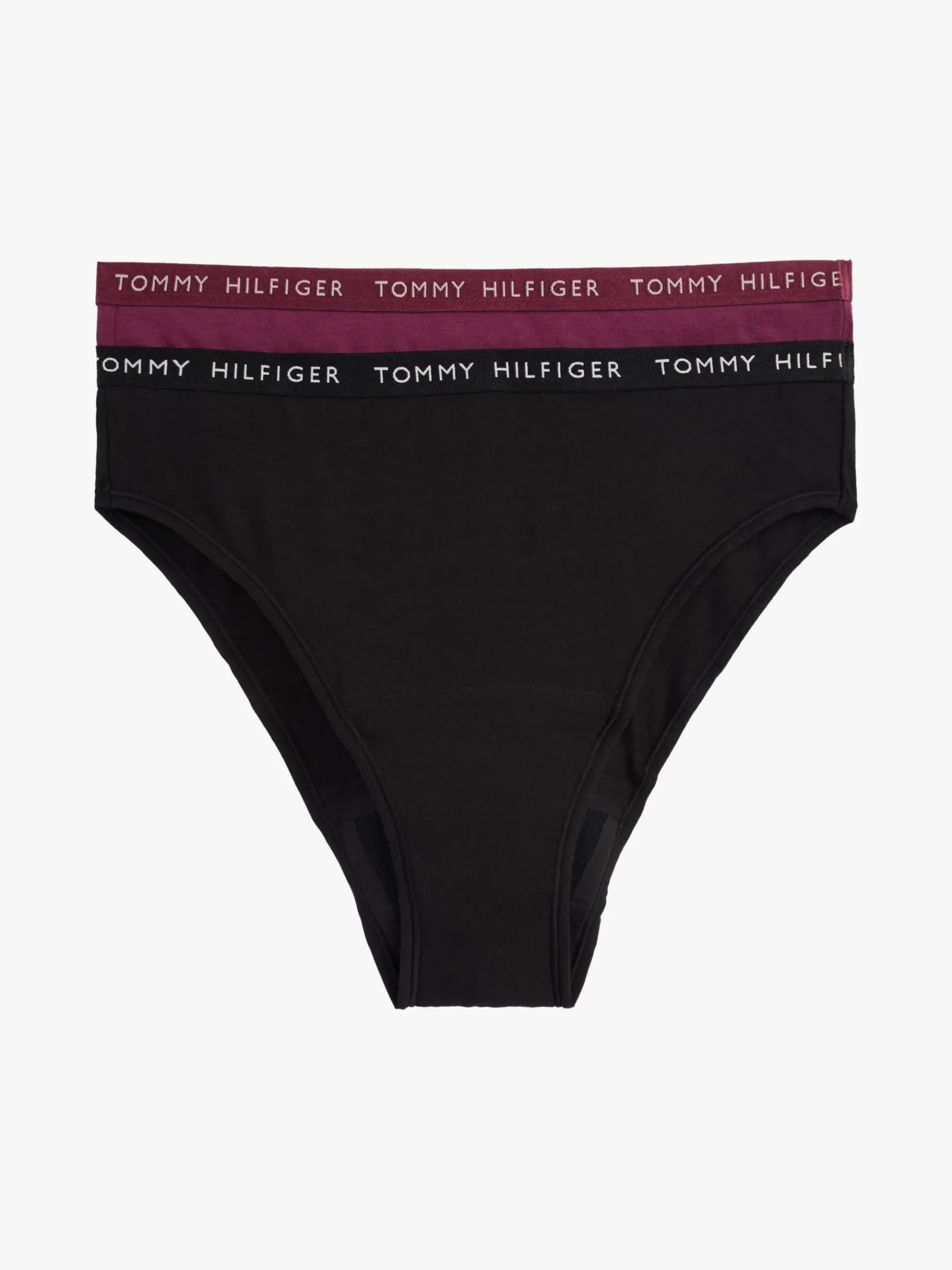 Tommy Hilfiger 2er-Pack Periodenunterwäsche mit Logomuster HERITAGE PLUM/BLACK Outlet