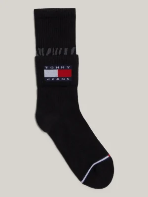 Tommy Hilfiger 1er-Pack Rippstricksocken mit Umschlag BLACK Best