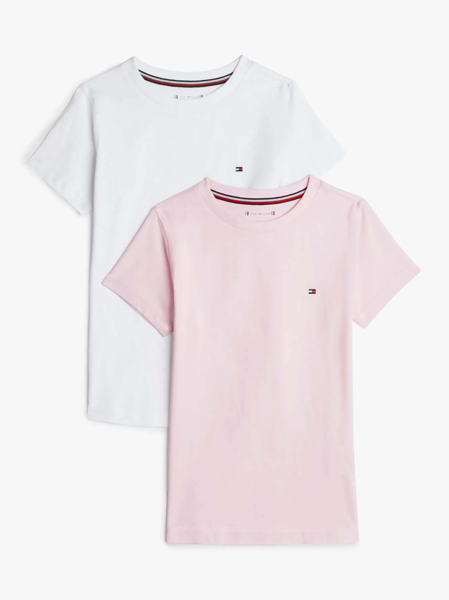 Tommy Hilfiger 2er-Pack Signature Rundhals-T-Shirts WHITE/ LIGHT PINK Store