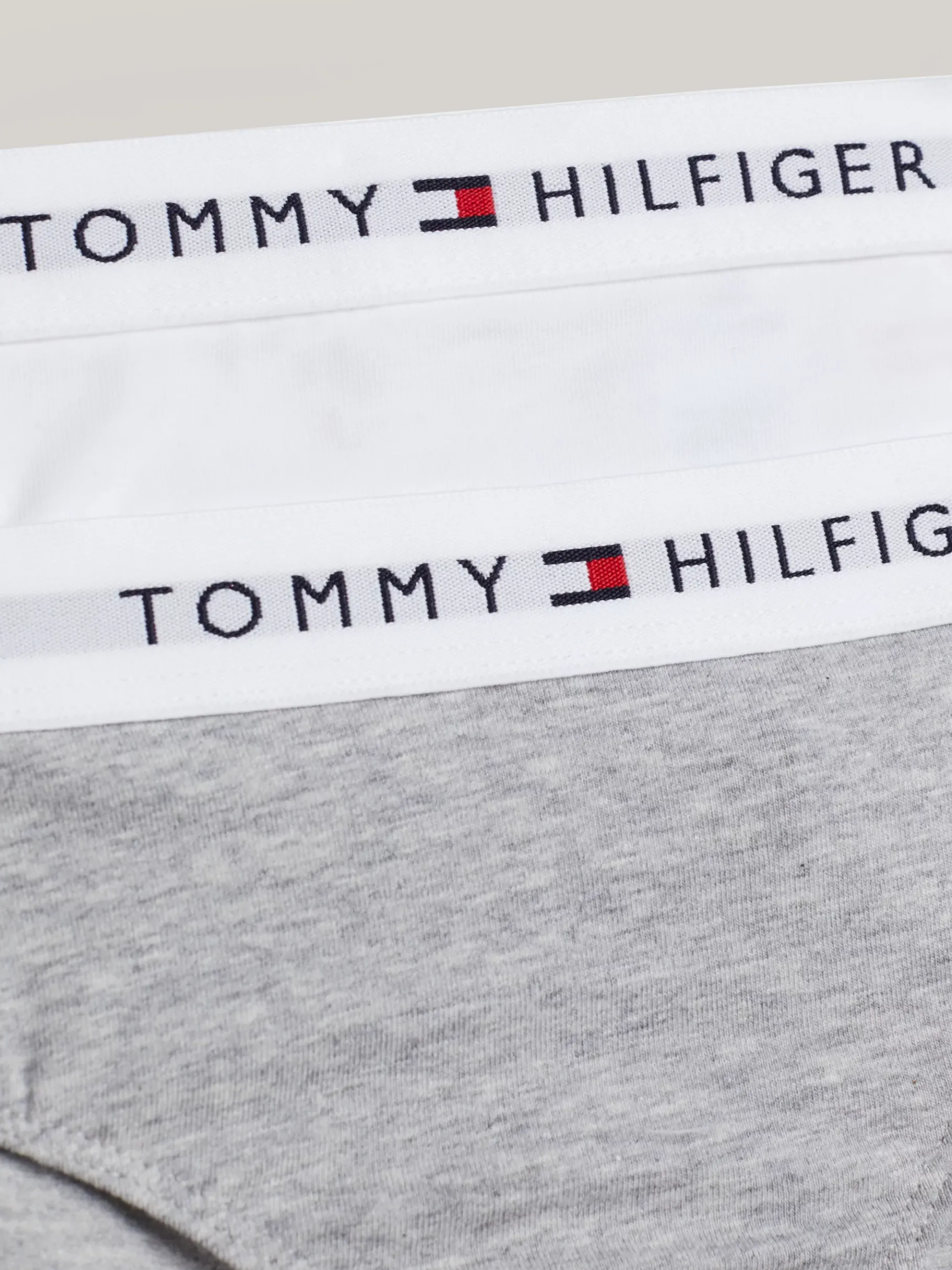 Tommy Hilfiger 2er-Pack Signature Slips mit Logo-Taillenbund LIGHT GRY HEATHER/WHITE Hot