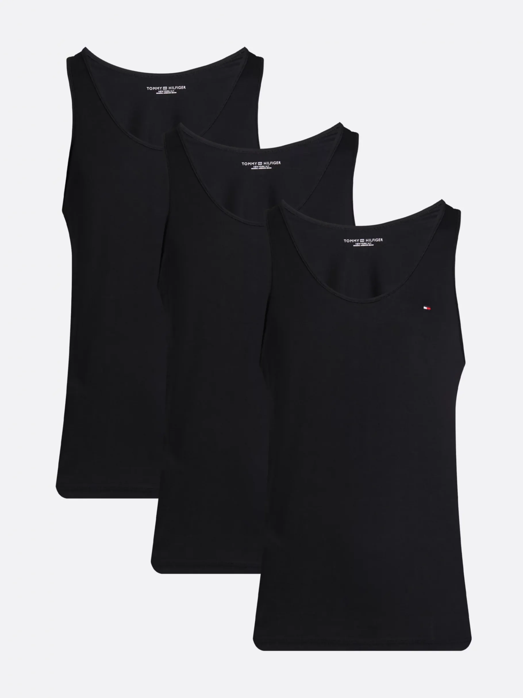 Tommy Hilfiger 3er-Pack Signature Tanktops BLACK/BLACK/BLACK Cheap