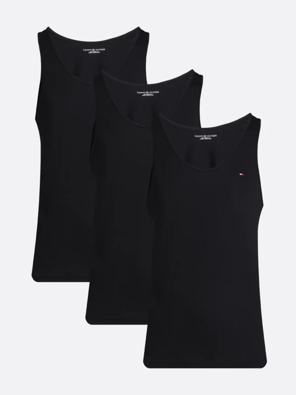 Tommy Hilfiger 3er-Pack Signature Tanktops BLACK/BLACK/BLACK Cheap