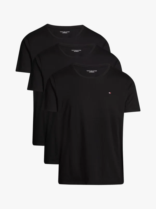 Tommy Hilfiger 3er-Pack Signature T-Shirts mit Stickerei BLACK/BLACK/BLACK Best