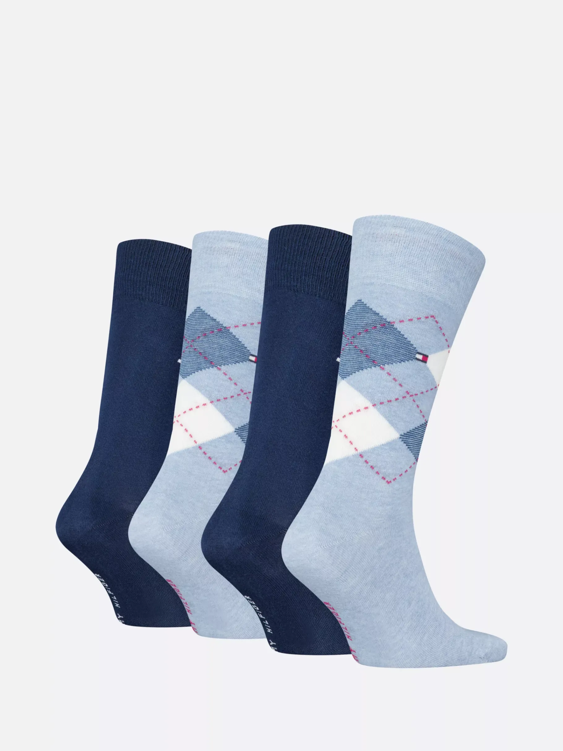 Tommy Hilfiger 4er-Pack Socken mit Argyle-Muster LIGHT BLUE MELANGE Fashion