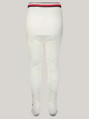 Tommy Hilfiger 1er-Pack Strumpfhose mit TH-Monogramm OFF WHITE Clearance
