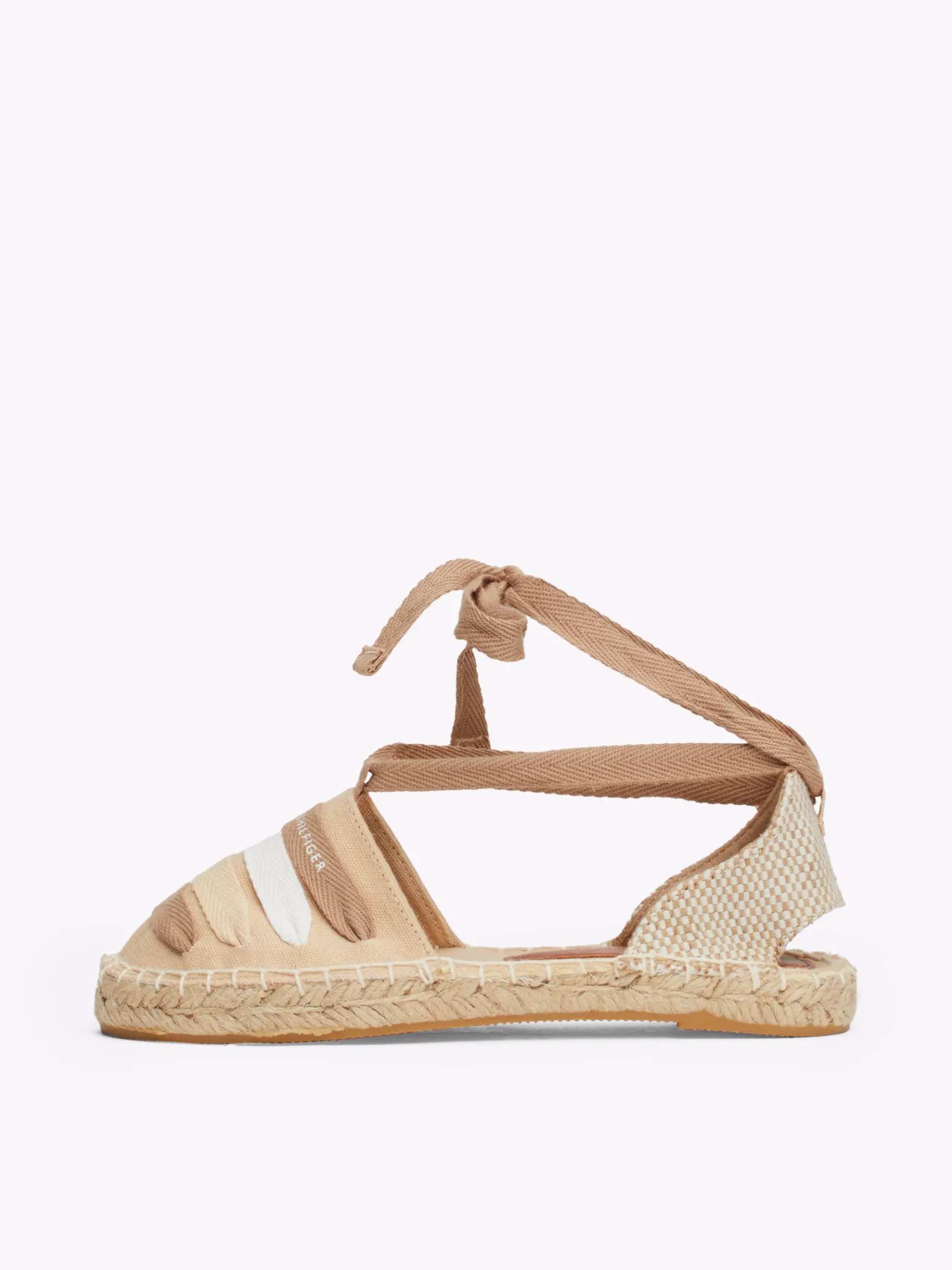 Tommy Hilfiger Espadrille aus Canvas mit mehreren Riemen BEIGE Outlet