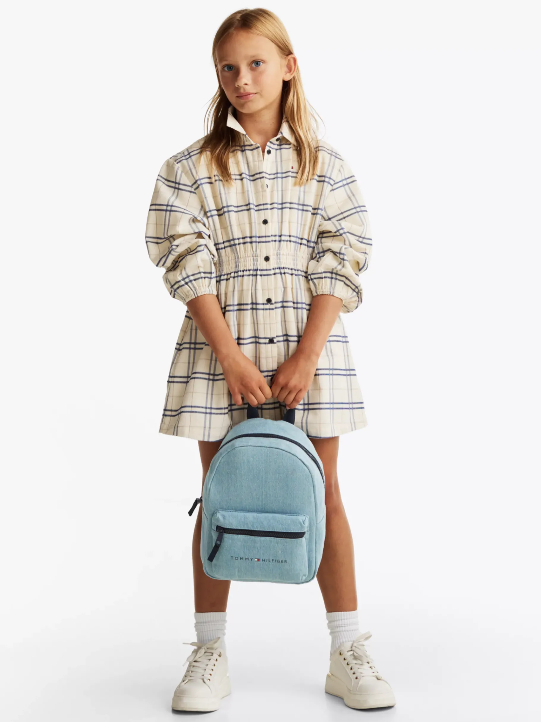 Tommy Hilfiger Essential Denim-Rucksack mit Logo DENIM LIGHT Flash Sale