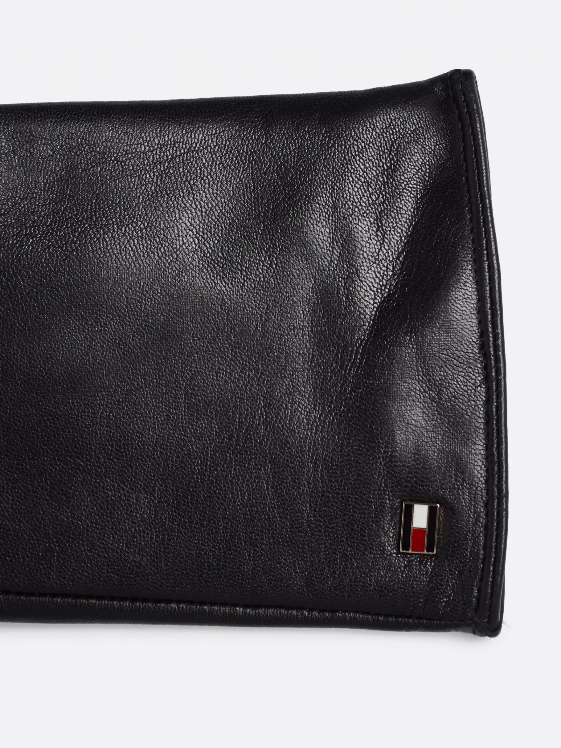 Tommy Hilfiger Essential Leder-Handschuhe mit Emaille-Flag BLACK Best