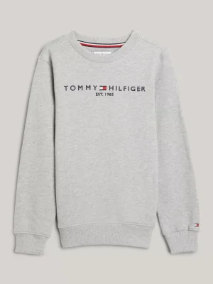 Tommy Hilfiger Essential Logo-Sweatshirt LIGHT GREY HEATHER Cheap