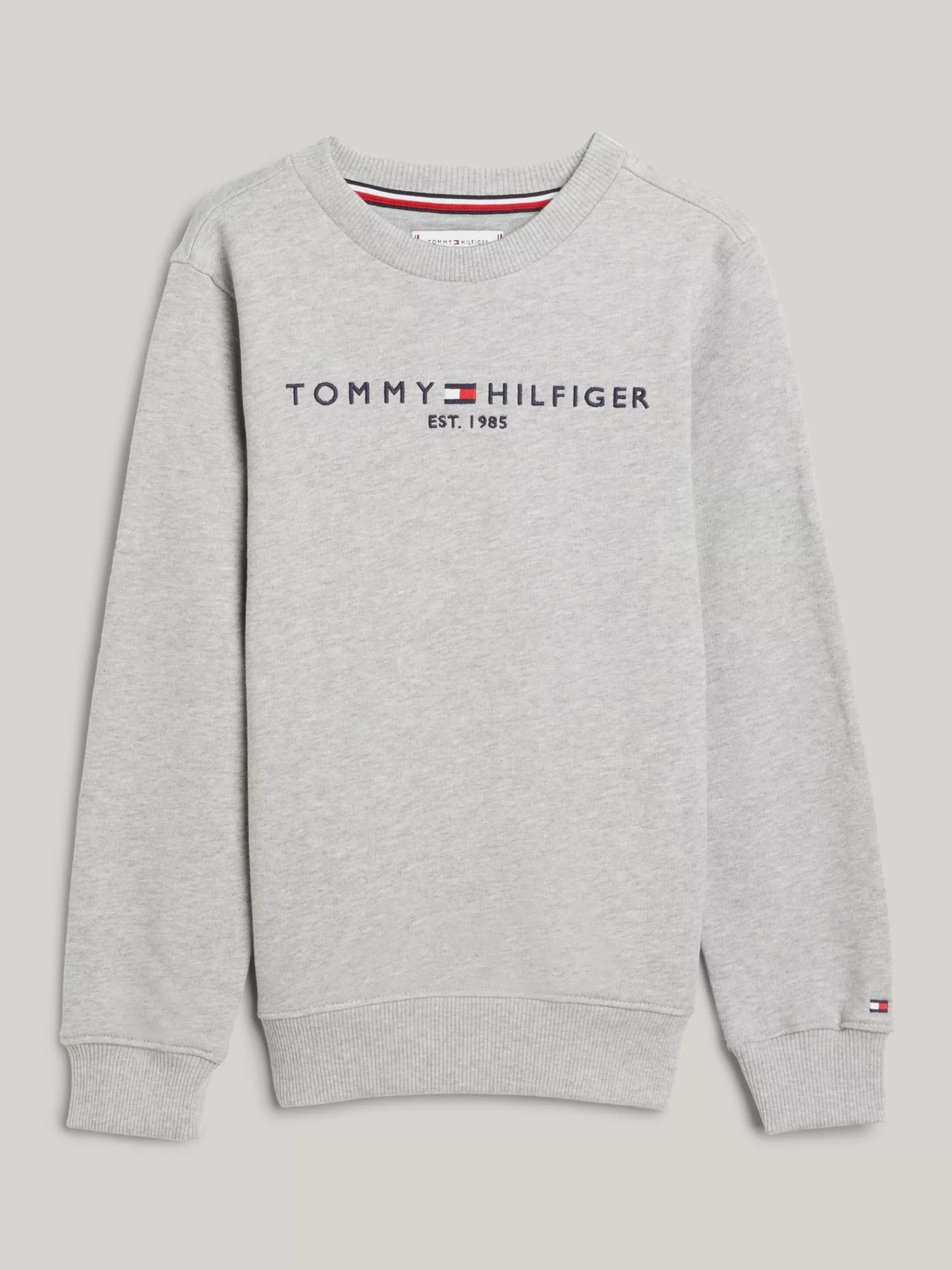 Tommy Hilfiger Essential Logo-Sweatshirt LIGHT GREY HEATHER Cheap